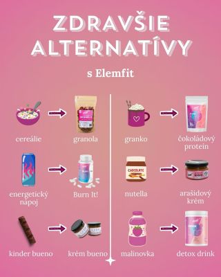 👌Siahni po zdravšej alternatíve s #Elemfit. Vyberaj produkty, ktoré podporia tvoju energiu, formu aj lepší pocit zo seba✨💖...