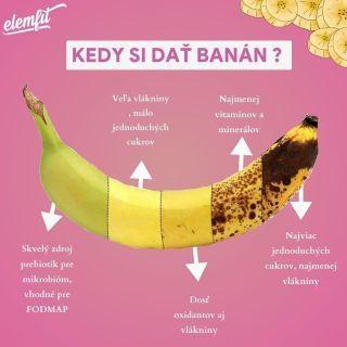🍌 Kedy si dať banán🤔❓ Nie je banán ako banán.☝️Jeho farba ti napovie, kedy je pre tvoje telo ideálny. 💛 Polozrelý banán...