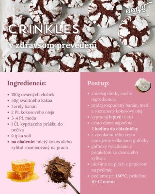 🍫 𝗭𝗱𝗿𝗮𝘃𝗲́ č𝗼𝗸𝗼𝗹𝗮́𝗱𝗼𝘃𝗲́ 𝗰𝗿𝗶𝗻𝗸𝗹𝗲𝘀 (bez výčitiek) Ingrediencie: • 150 g ovsené vločky (jemné alebo rozmixované na múku) • 50...